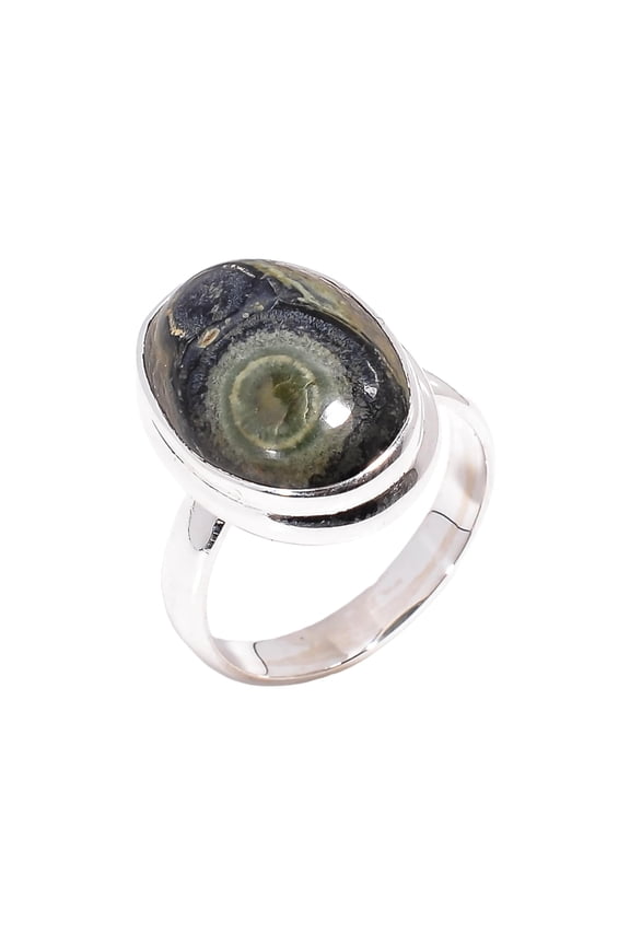 Star Galaxy Jasper Gemstone 925 Sterling Silver Handmade Statement Ring Gift Jewelry