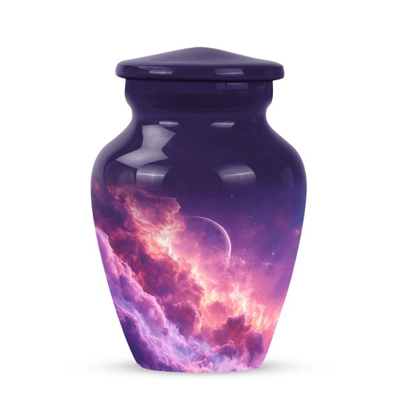 Star Galaxy Memorial Urn And Keepsake For Ashes, Blue Cremation Keepsake Urns For Adult Brother, Mini Urns For Human Ashes For Male And Female, Purple Small Urn For Mother And Father, 3 Inch