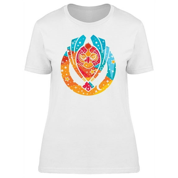 Star Galaxy Owl Design T-Shirt Women -Image by Shutterstock, Female Medium