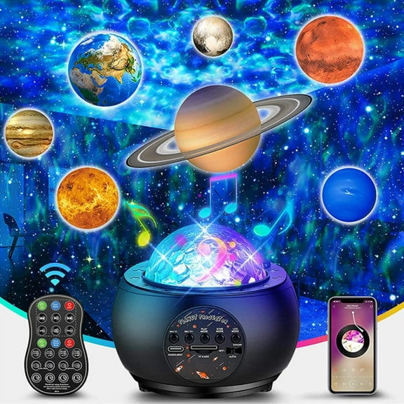 Star Galaxy Projector Night Light Wireless Music Planet Colorful Projection Lamp Children Kids Lamp Gift