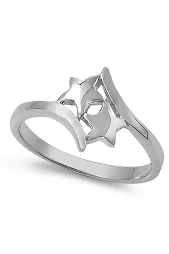 Star Galaxy Wave Infinity Girlfriend Ring .925 Sterling Silver Band Jewelry Female Male Size 5