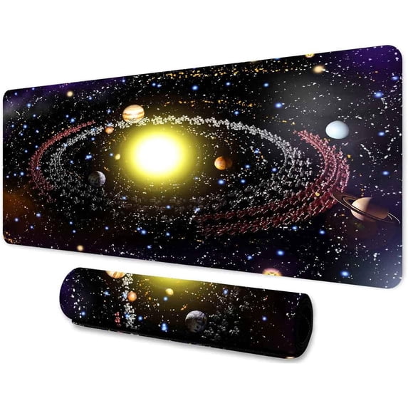 Star Gaming Mouse Pad 31.5x11.8 Inches Fantasy Cartoon Universe Galaxy Planet Pattern Print Mouse Pad for Home Office Gaming Workbench BDLSMN20