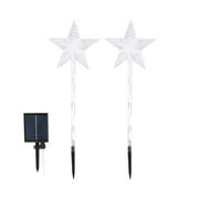 Star Garden Stake with LED Lights, 8-Mode Solar-Powered LED Candle Roadway Lights, High Brightness, Easy Installation for Gardens, Yards, Walkways