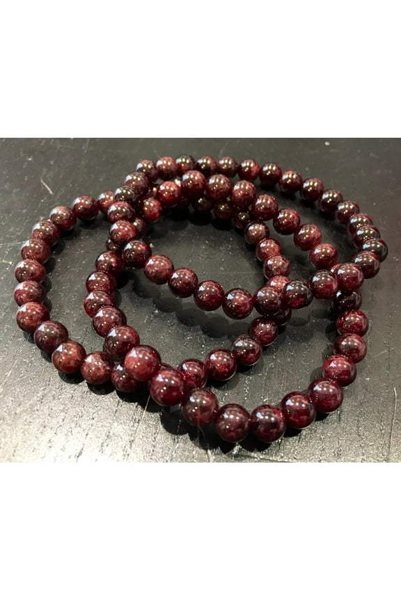 Star Garnet Bracelet 8mm - Healing Bracelet - Garnet Crystal Jewelry - Garnet Elastic Bracelet - Stretch Bracelet - January Birthstone Gift