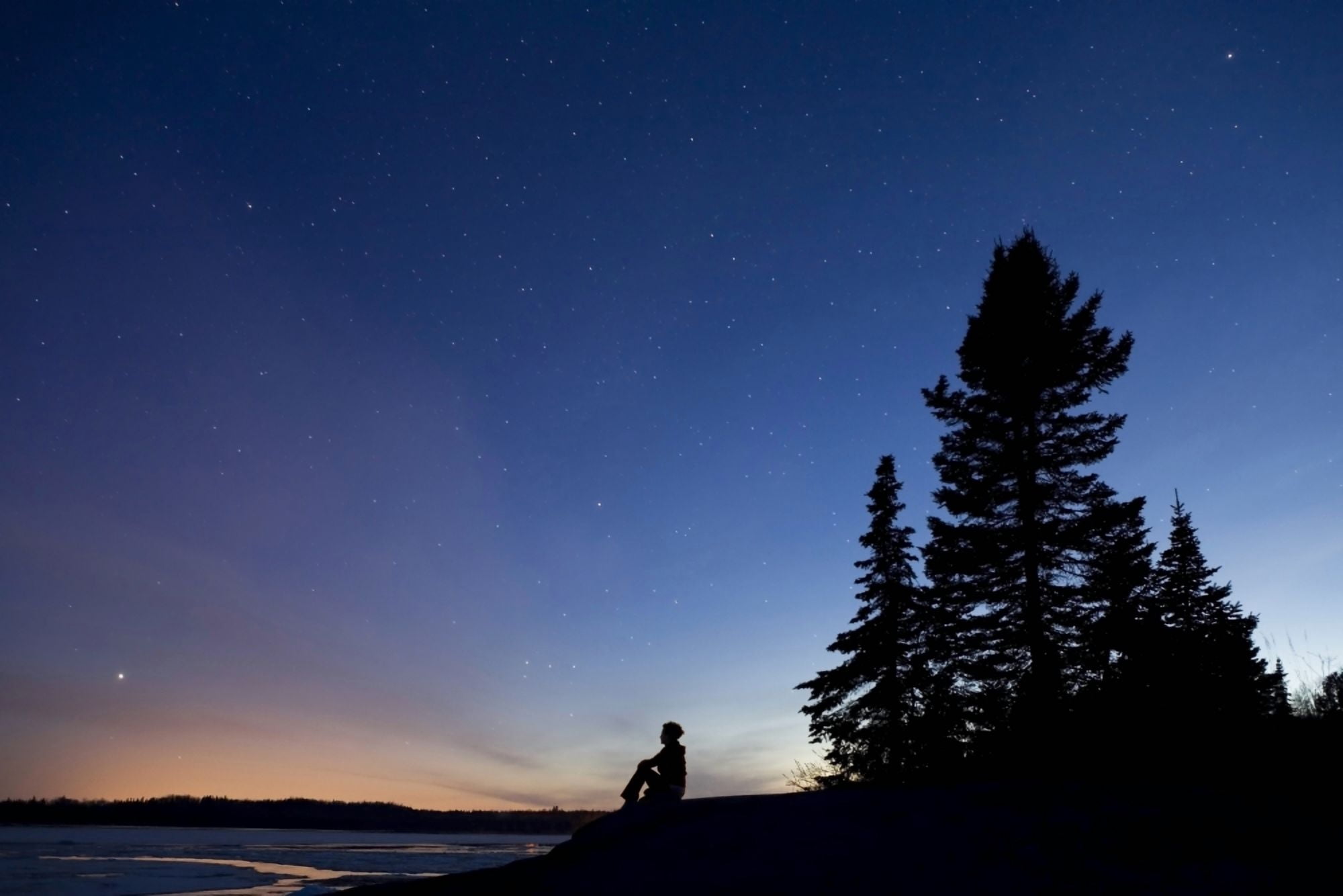 Star Gazing At Mackenzie Point Conservation Area Over Lake Superior Mackenzie Point Ontario Canada Canvas Art - Susan Dykstra Design Pics (19 x 13)