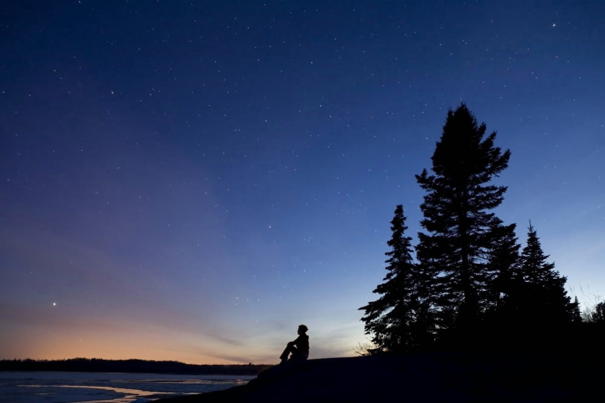 Star Gazing At Mackenzie Point Conservation Area Over Lake Superior Mackenzie Point Ontario Canada Canvas Art - Susan Dykstra Design Pics (38 x 26)