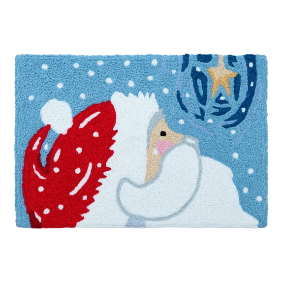Jellybean Star Gazing Santa Indoor Outdoor Accent Rug