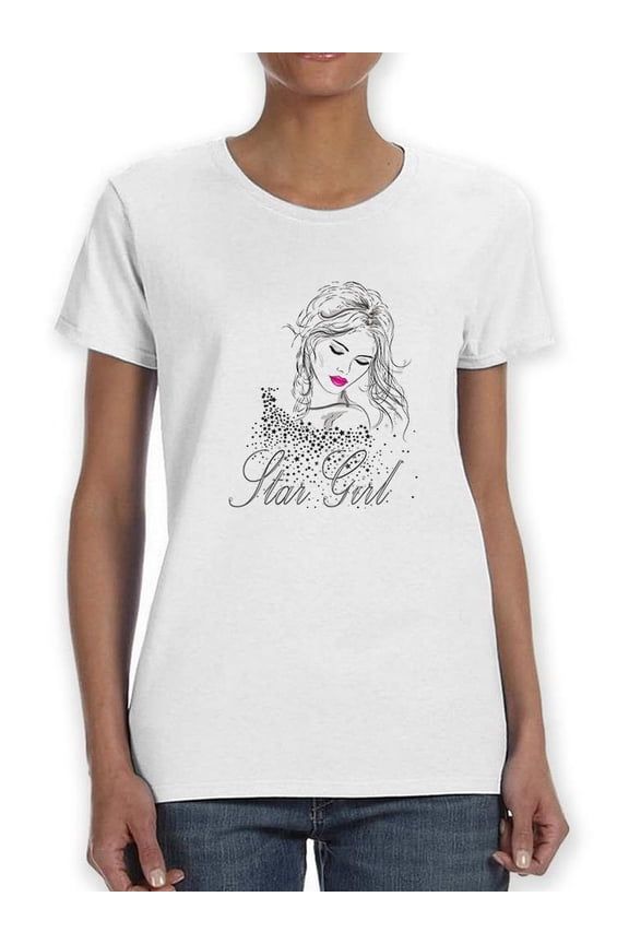 Star Girl Silhouette Art Shaped T-Shirt Women -Image by Shutterstock, Female Medium
