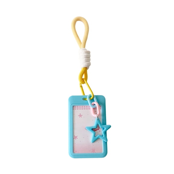 Star Glamour ID Badge Holders Slide Card Case - Bus Passes, Key Card, 3-Inch Photo Card Protector With Lanyard - Plastic 4.33 x 2.68 inches, Lightweight & Portable