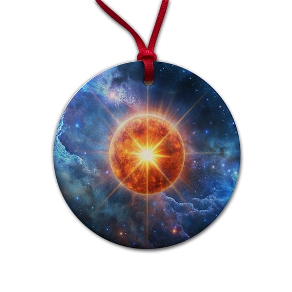 Star Going Nova Sci-fi Galaxy Space Christmas Tree Holiday Round Ceramic Ornament