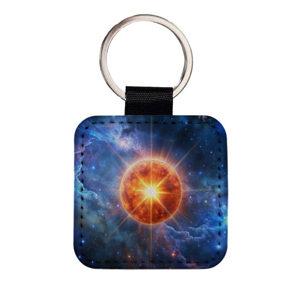 Star Going Nova Sci-fi Galaxy Space Faux Leather Square Keychain