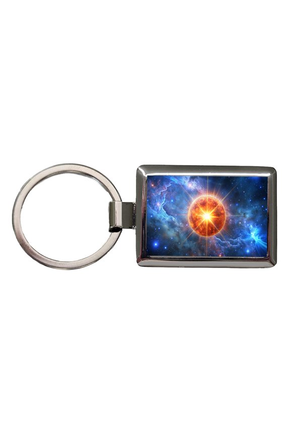 Star Going Nova Sci-fi Galaxy Space Metal Rectangle Keychain