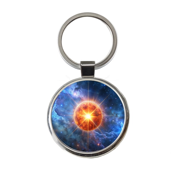 Star Going Nova Sci-fi Galaxy Space Metal Round Keychain