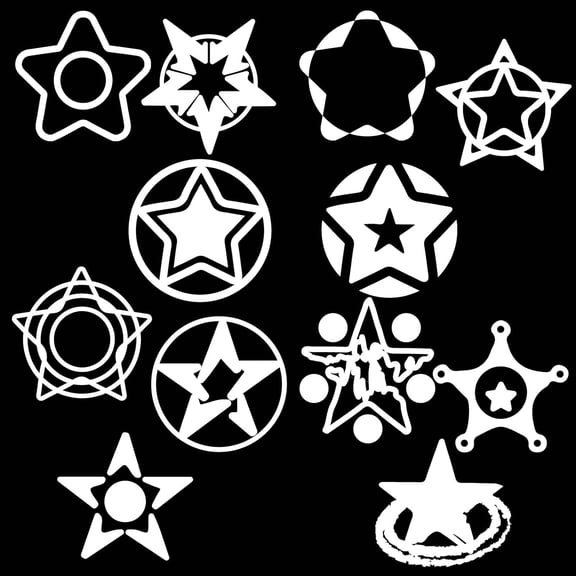Star Graphics Car Stickers Five-Pointed Waterproof Bumper Automotive Exterior Decor Decal PET Self Adhesive Reflective Decals