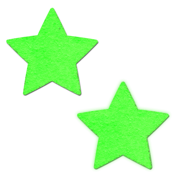 Star: Green Glow in the Dark Star Nipple Pasties by Pastease