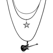 Star Guitar Pick Necklace, Layered Star Necklace Y2k Grunge Jewelry for Women Punk Rock Gifts, Vintage Guitar Grunge Choker Necklace for Men Rock Star Outfits Punk Accessories