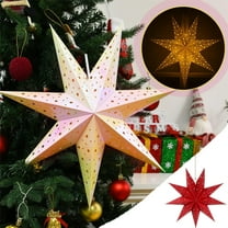 Star Hanging Christmas Hanging Star Light with Cut-Out Patterns for Festive Ambiance and Wall Decor,Red 1Pcs JASKFLY
