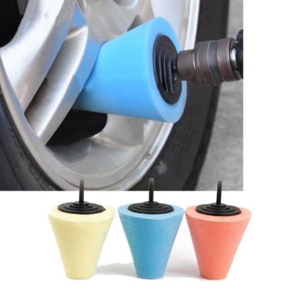 Star Home Car Wheel Hub Polish Buffing Shank 6mm Polishing Sponge Cone Metal Foam Pad