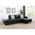 thumbnail image 1 of Star Home Living 2 Piece Contemporary Faux Leather Sectional Sofa Living Room Set Black, 1 of 14