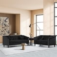 thumbnail image 1 of Star Home Living 2 Piece Microfiber Sofa And Loveseat Set Black, 1 of 8