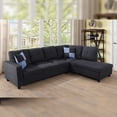 thumbnail image 1 of Star Home Living 2-piece Gray Striped Right Chaise Sectional, 1 of 5