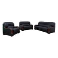 thumbnail image 1 of Star Home Living 3 Pieces Genuine Leather Living Room Set in Black, 1 of 11