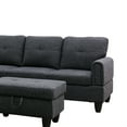 thumbnail image 1 of Star Home Living 3PC Sectional Sofa with Ottoman (Black Gray), 1 of 5