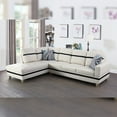 thumbnail image 1 of Star Home Living Corp Ben Faux Leather Left Sectional Sofa in White and Black, 1 of 5