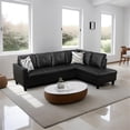 thumbnail image 1 of Star Home Living Corp Chris Faux Leather Left Facing Sectional Black, 1 of 5