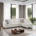 thumbnail image 1 of Star Home Living Corp Chris Microfiber Fabric Right Facing Sectional White Color, 1 of 12