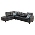 thumbnail image 1 of Star Home Living Corp Yolanda Faux Leather Sectional Sofa in Black, 1 of 2