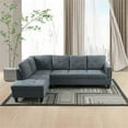 thumbnail image 1 of Star Home Living Marseille Linen Fabric Sectional Sofa Set in Dark Gray, 1 of 4