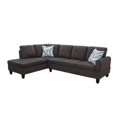 Star Home Living Marseille Linen Fabric Sectional Sofa Set in Red