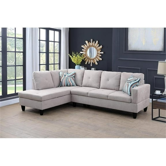 Star Home Living Sofia Sectional Light Gray