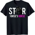 Star Horse's Horse Black TShirt with Bold White Text & Horse Head