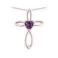 thumbnail image 1 of Star K� 10k Gold Infinity Love Cross with Simulated Alexandrite Heart Stone Pendant Necklace, 1 of 9