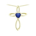 thumbnail image 1 of Star K� 14k Gold Infinity Love Cross with Created Star Sapphire Heart Stone Pendant Necklace, 1 of 9