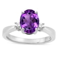 thumbnail image 1 of Star K � 3 Three Stone Oval Genuine Amethyst Classic Engagement Promise Ring, 1 of 9