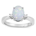 thumbnail image 1 of Star K � 3 Three Stone Oval Genuine Opal Classic Engagement Promise Ring, 1 of 9
