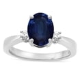 thumbnail image 1 of Star K � 3 Three Stone Oval Genuine Sapphire Classic Engagement Promise Ring, 1 of 9