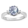 thumbnail image 1 of Star K � 3 Three Stone Round Genuine Aquamarine Classic Engagement Promise Ring, 1 of 9