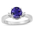 thumbnail image 1 of Star K � 3 Three Stone Round Genuine Iolite Classic Engagement Promise Ring, 1 of 9
