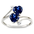 thumbnail image 1 of Star K � 6mm Created Sapphire Two Double Hearts Bypass Promise Ring, 1 of 9