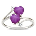 thumbnail image 1 of Star K � 6mm Created Star Ruby Two Double Hearts Bypass Promise Ring, 1 of 9
