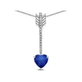 thumbnail image 1 of Star K� 6mm Created Star Sapphire Heart Arrow Bar Pendant Necklace, 1 of 9