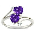 thumbnail image 1 of Star K � 6mm Genuine Amethyst Two Double Hearts Bypass Promise Ring, 1 of 9