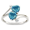 thumbnail image 1 of Star K � 6mm Genuine Blue Topaz Two Double Hearts Bypass Promise Ring, 1 of 9