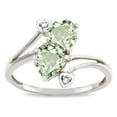 thumbnail image 1 of Star K � 6mm Genuine Green Amethyst Two Double Hearts Bypass Promise Ring, 1 of 9