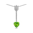 thumbnail image 1 of Star K� 6mm Genuine Peridot Heart Arrow Bar Pendant Necklace, 1 of 9