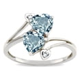 thumbnail image 1 of Star K � 6mm Genuine Sky Blue Topaz Two Double Hearts Bypass Promise Ring, 1 of 9